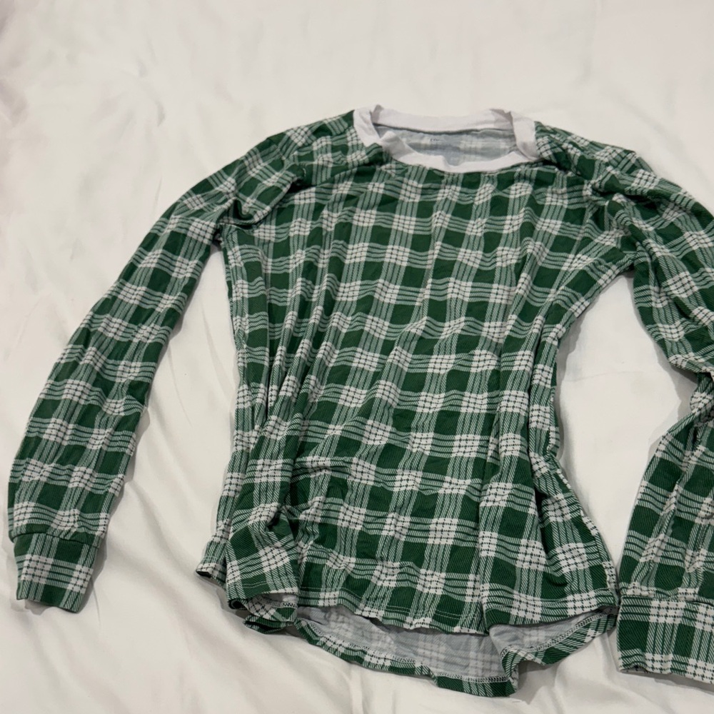Green Plaid Long Sleeve Shirt